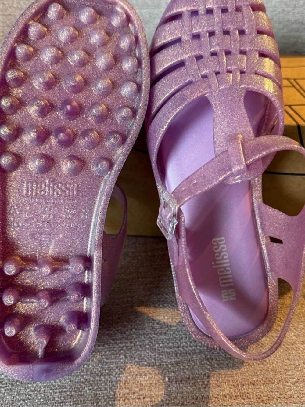 Melissa Glitter Lilac Jelly Fisherman Sandals
